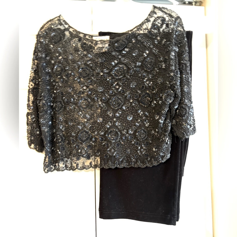 Black beaded top